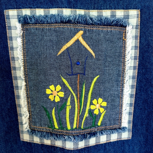 Vintage Embroidered Denim Dress - Picture 3 of 5